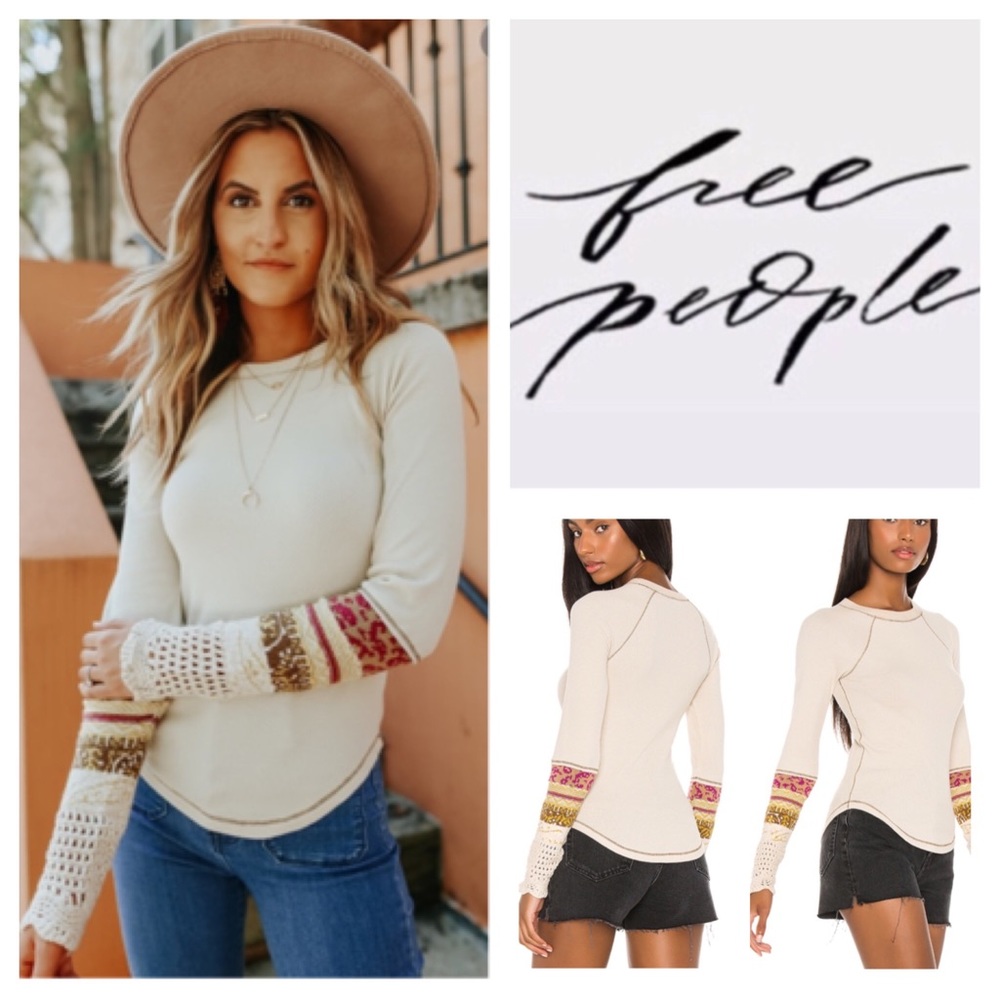 Free People In The Mix Cuff Top.  NWT.